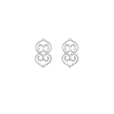 Adinkra Asaase Ye Duru White Gold Studs Earrings