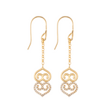 Adinkra Asaase Ye Duru Yellow Gold Dangling Earrings