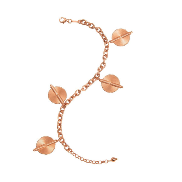 Dangling Akan Goldweights Bracelet Rose Gold Small