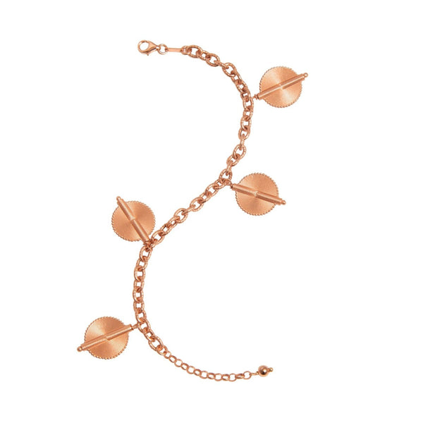 Dangling Akan Goldweights Rose Gold Bracelet