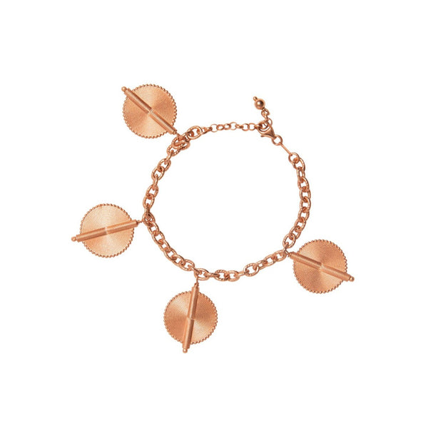 Dangling Akan Goldweights Rose Gold Bracelet