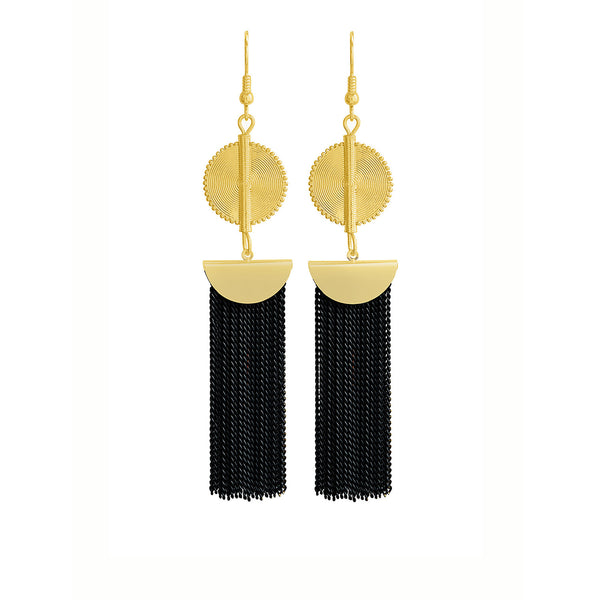 Aflé Bijoux Akan Chain Earrings - Black