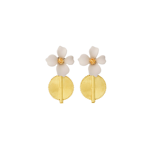 Aflé Bijoux Akan Flowers Earrings - Beige - AFLE BIJOUX 