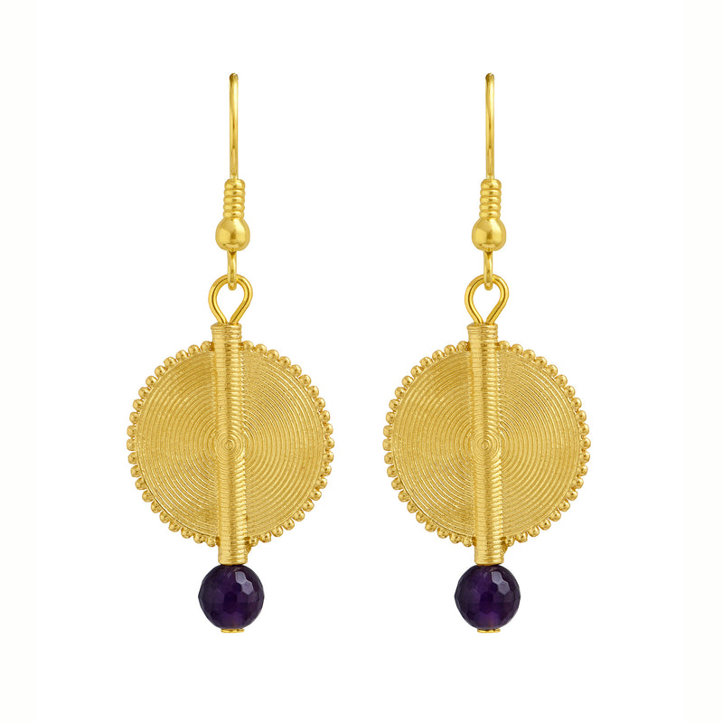 Aflé Bijoux Akan Gemstones Earrings - Amethyst - AFLE BIJOUX 