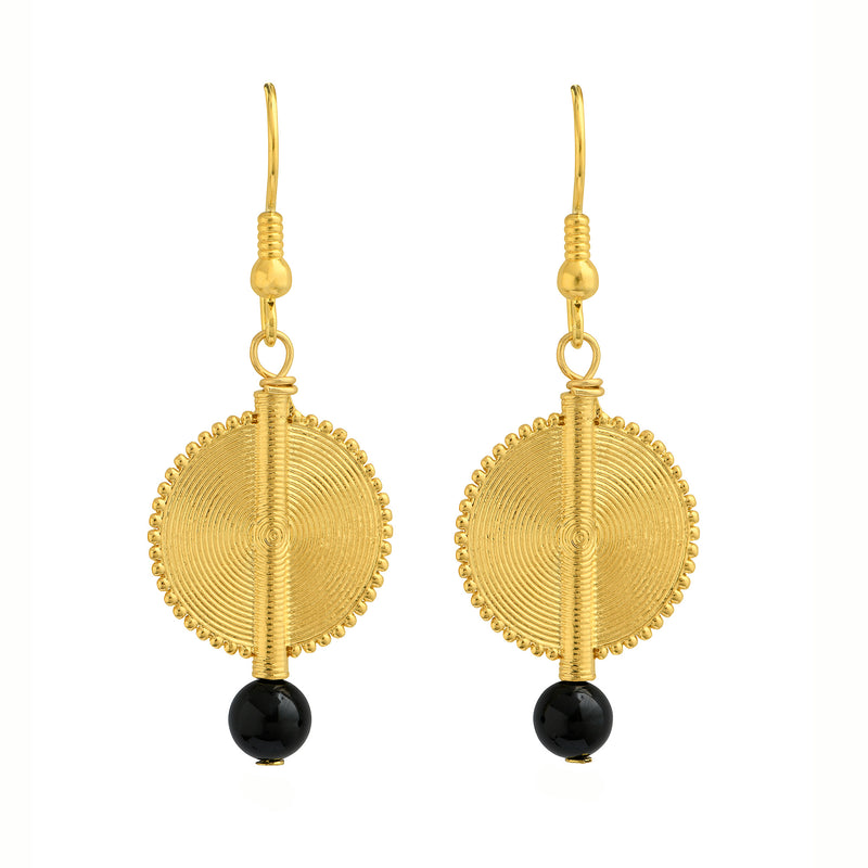 Aflé Bijoux Akan Gemstones Earrings - Onyx - AFLE BIJOUX 