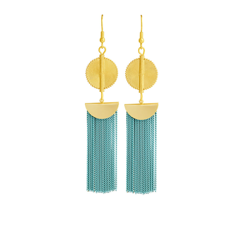 Aflé Bijoux Akan Chain Earrings - Baby blue