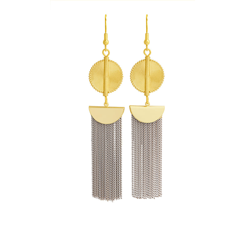 Boucles d´oreilles Akan Chaînes – Beige