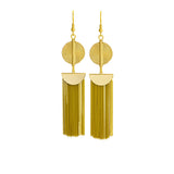 Aflé Bijoux Akan Chain Earrings - Yellow