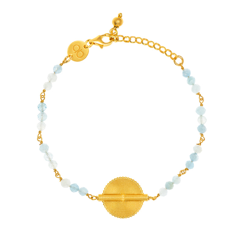 Aquamarine Akan Goldweight Chain Bracelet - AFLE BIJOUX 