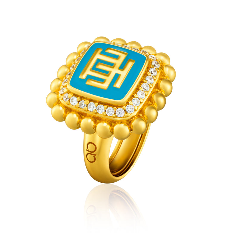 Adinkra Hwehwe Mu Dua Ring - Excellence - AFLE BIJOUX 