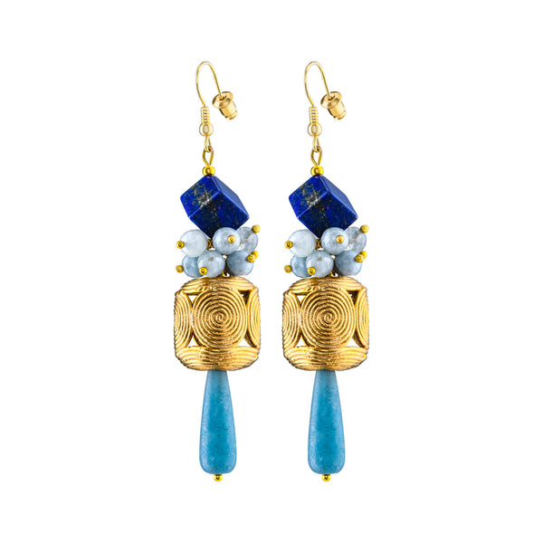 Akan Gemstones Statement Necklace - Aquamarine