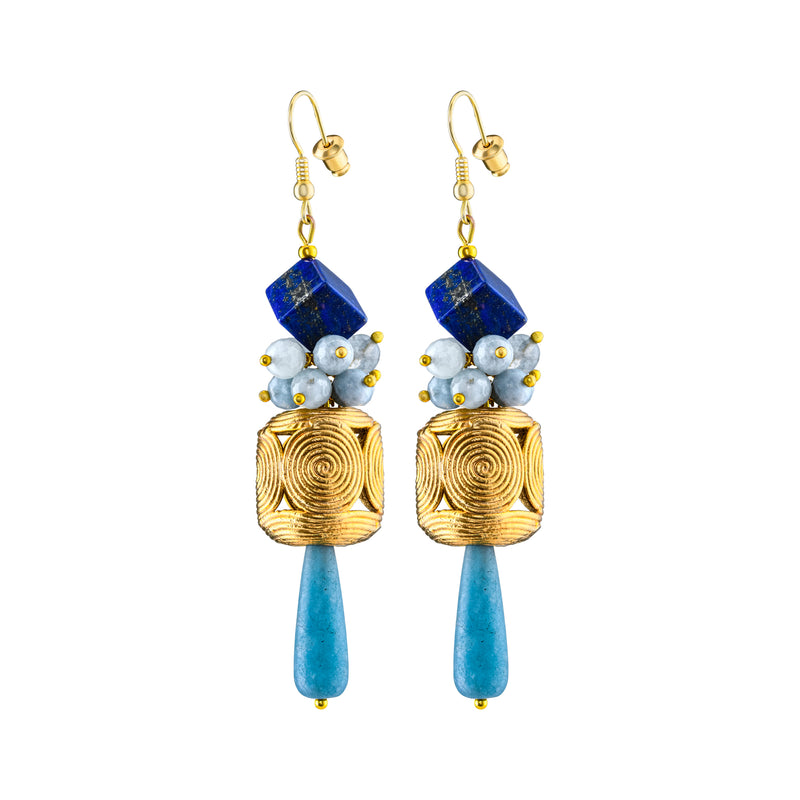 Akan Gemstones Statement Necklace - Aquamarine