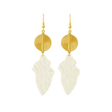 Aflé Bijoux Akan Leaves Earrings - Beige