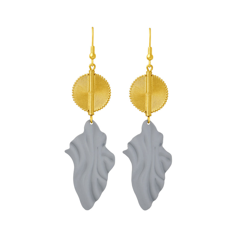 Aflé Bijoux Akan Leaves Earrings - Beige