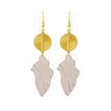 Aflé Bijoux Akan Leaves Earrings - Beige