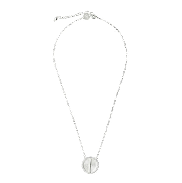 Sparkle White Gold Akan Pendant Necklace Large - AFLE BIJOUX 