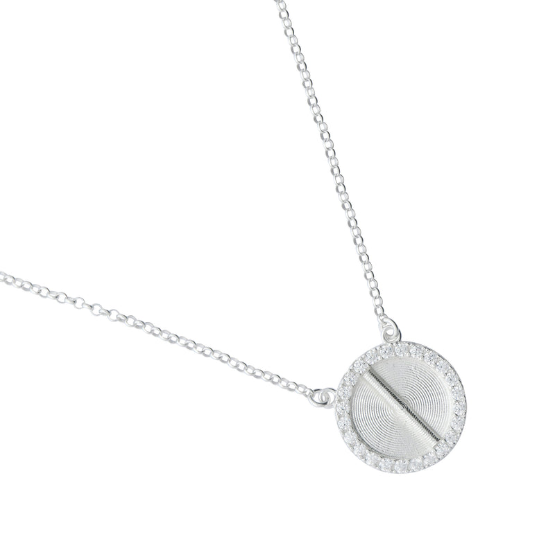 Sparkle White Gold Akan Pendant Necklace Large - AFLE BIJOUX 