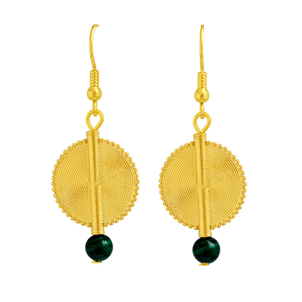 Aflé Bijoux Akan Gemstones Earrings - Malachite - AFLE BIJOUX 