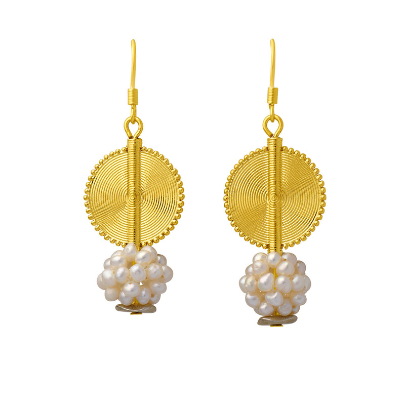 Aflé Bijoux Akan Gemstones Earrings - Sweet Water Pearls - AFLE BIJOUX 