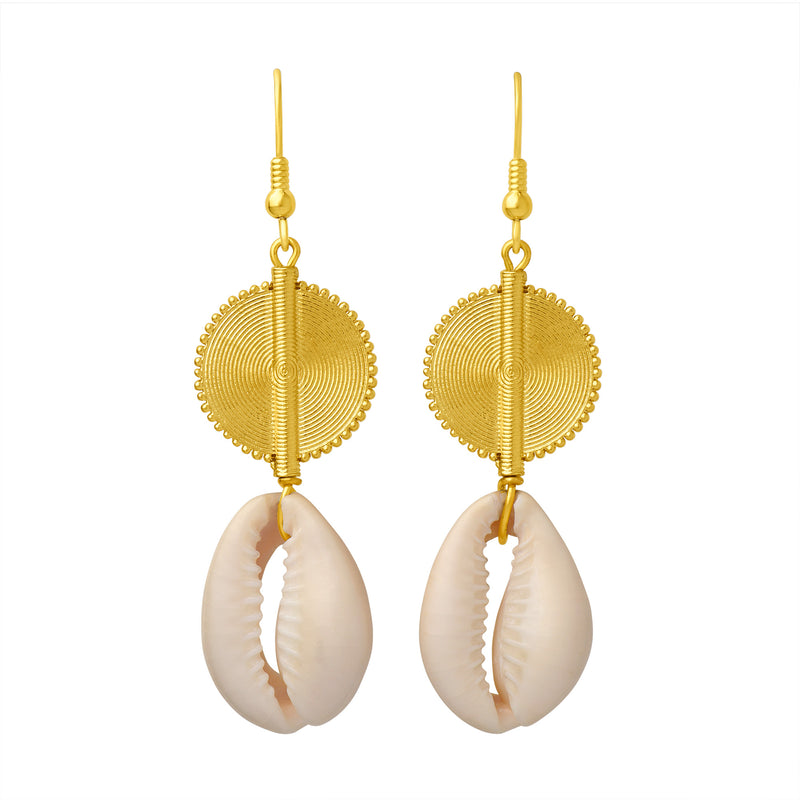 Aflé Bijoux Akan Cowrie Shells Earrings - Large - AFLE BIJOUX 