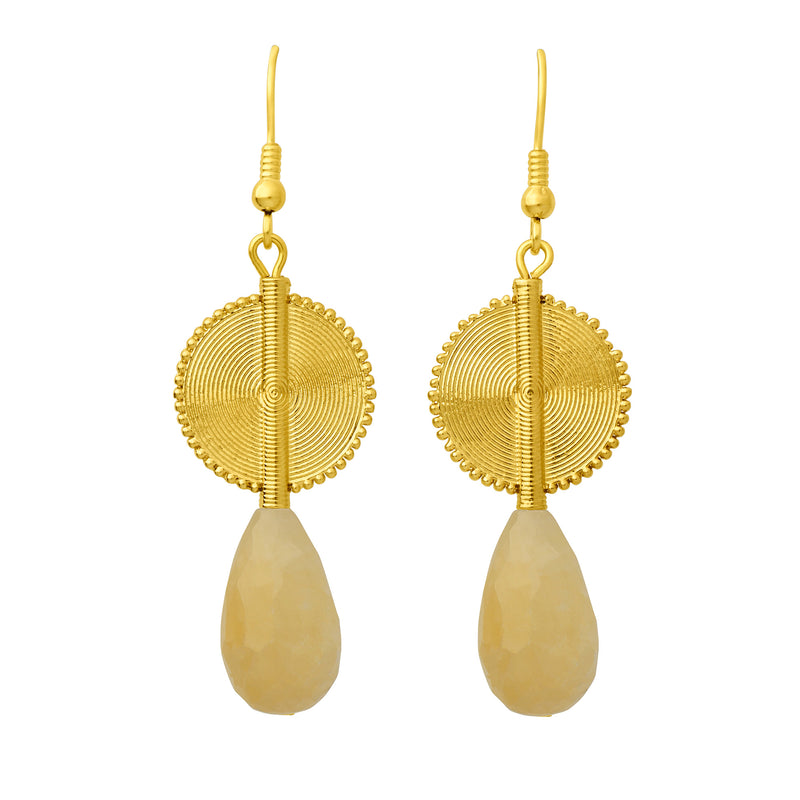 Aflé Bijoux Akan Gemstones Drops Earrings - Citrine - AFLE BIJOUX 