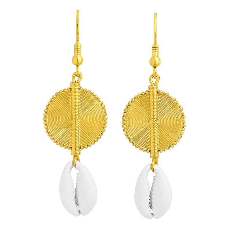 Aflé Bijoux Akan Cowrie Earrings - White - AFLE BIJOUX 