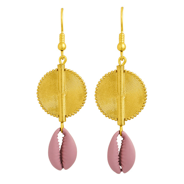 Aflé Bijoux Akan Cowrie Earrings - Rosa - AFLE BIJOUX 