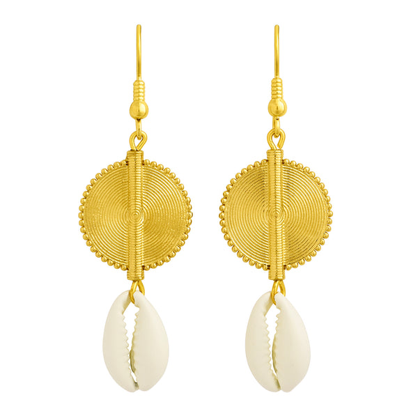 Aflé Bijoux Akan Cowrie Earrings - Ivory - AFLE BIJOUX 