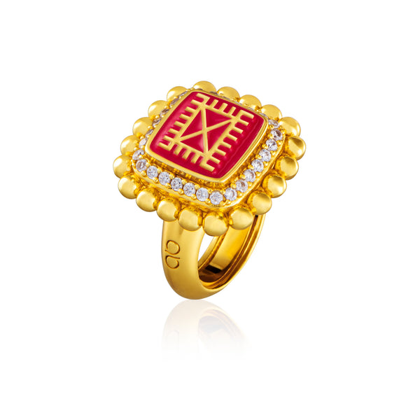 Adinkra Mmeramubere Ring - Vitality - AFLE BIJOUX 