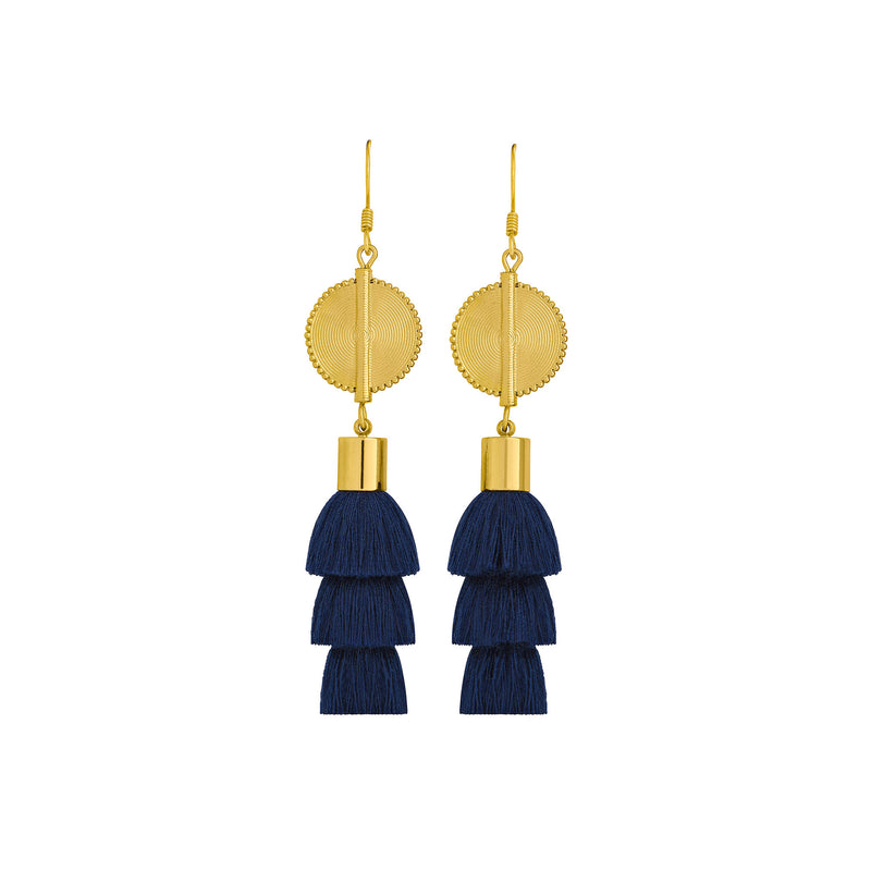 Akan Doll Earrings - Dark Blue