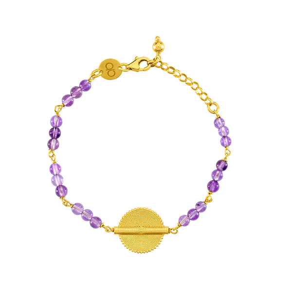 Amethyst Akan Goldweight Chain Bracelet