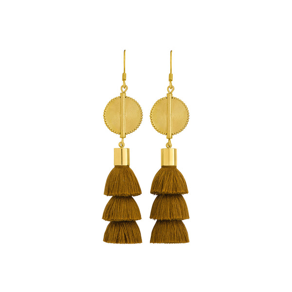 Akan Doll Earrings - Brown