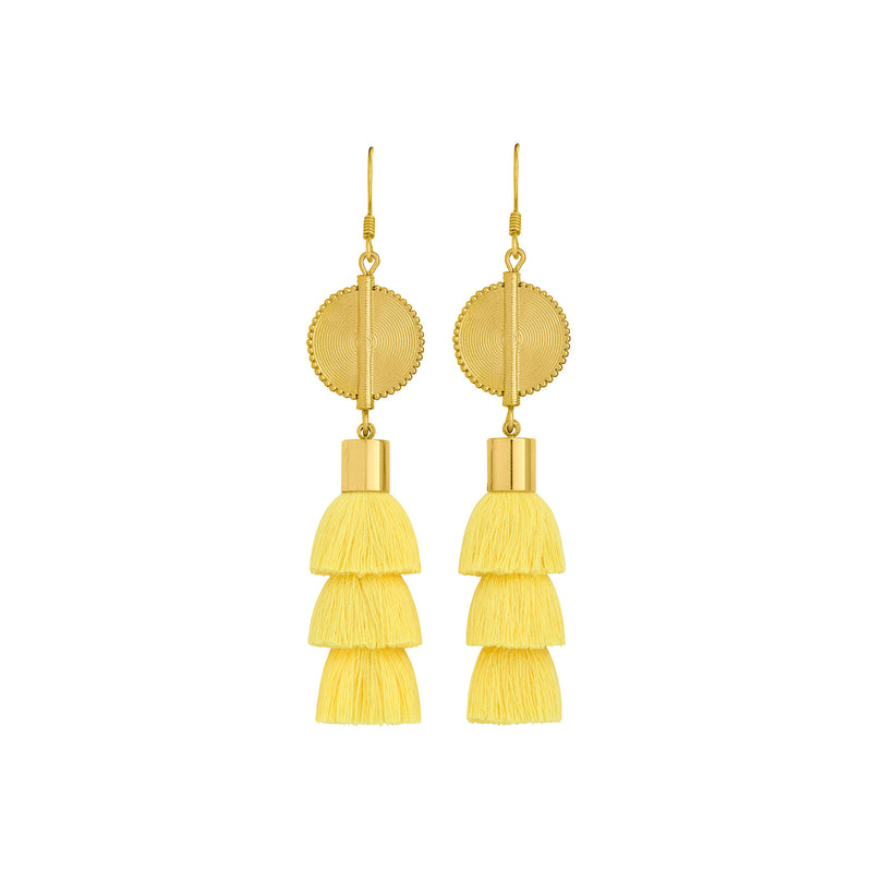 Akan Doll Earrings - Yellow