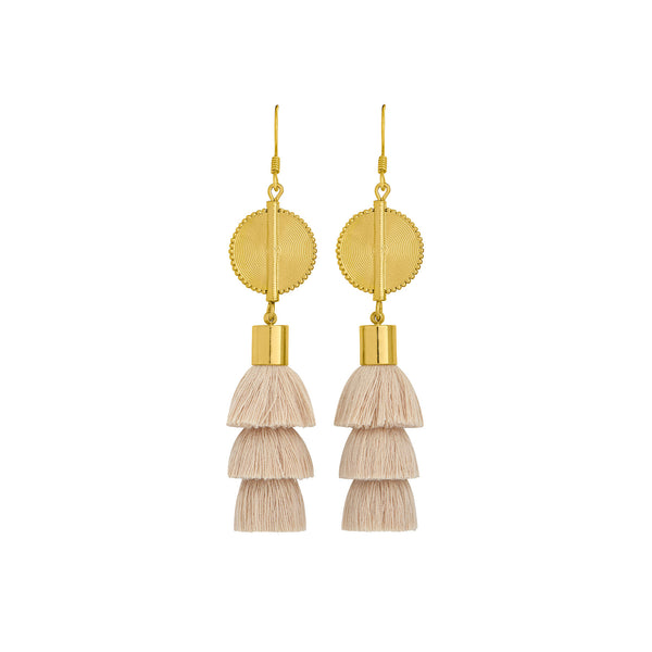 Akan Doll Earrings - Beige