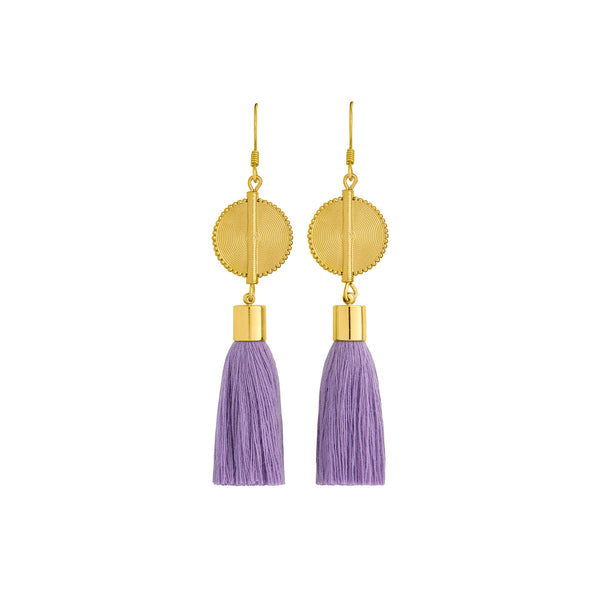 Akan Tassel Earrings - Lila