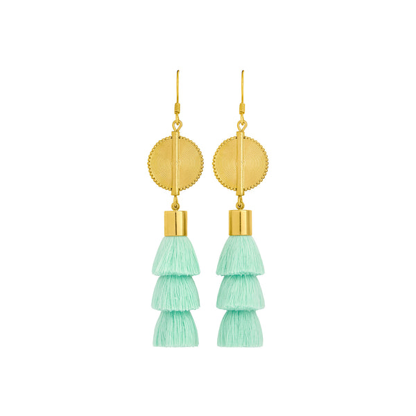 Akan Doll Earrings - Pastel Green