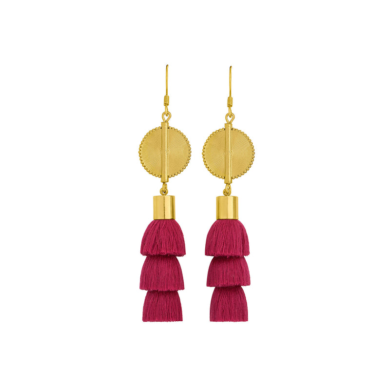 Akan Doll Earrings - Fuchsia