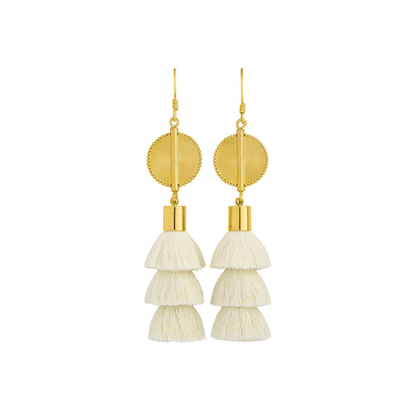 Akan Doll Earrings - Cream