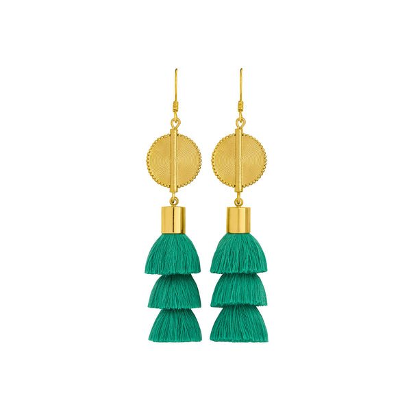 Akan Doll Earrings - Green