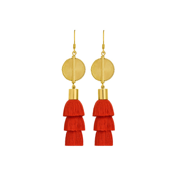 Akan Doll Earrings - Red