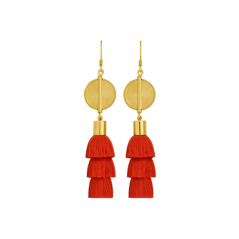 Akan Doll Earrings - Red