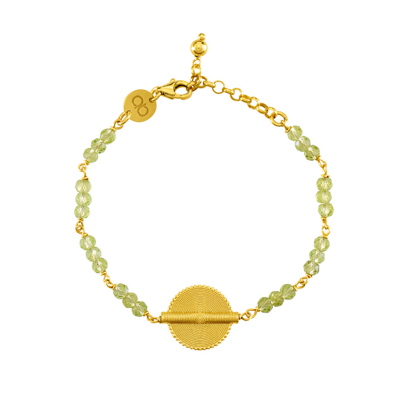 Peridot Akan Goldweight Chain Bracelet