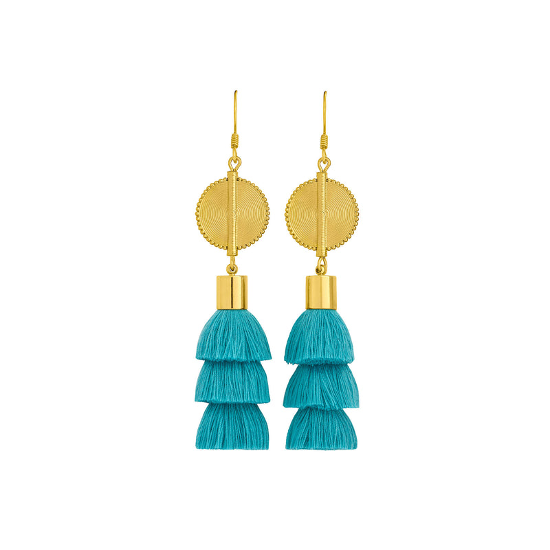 Akan Doll Earrings - Teal